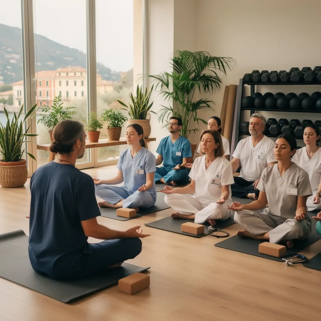 Attrezzature da palestra moderne e ben organizzate.