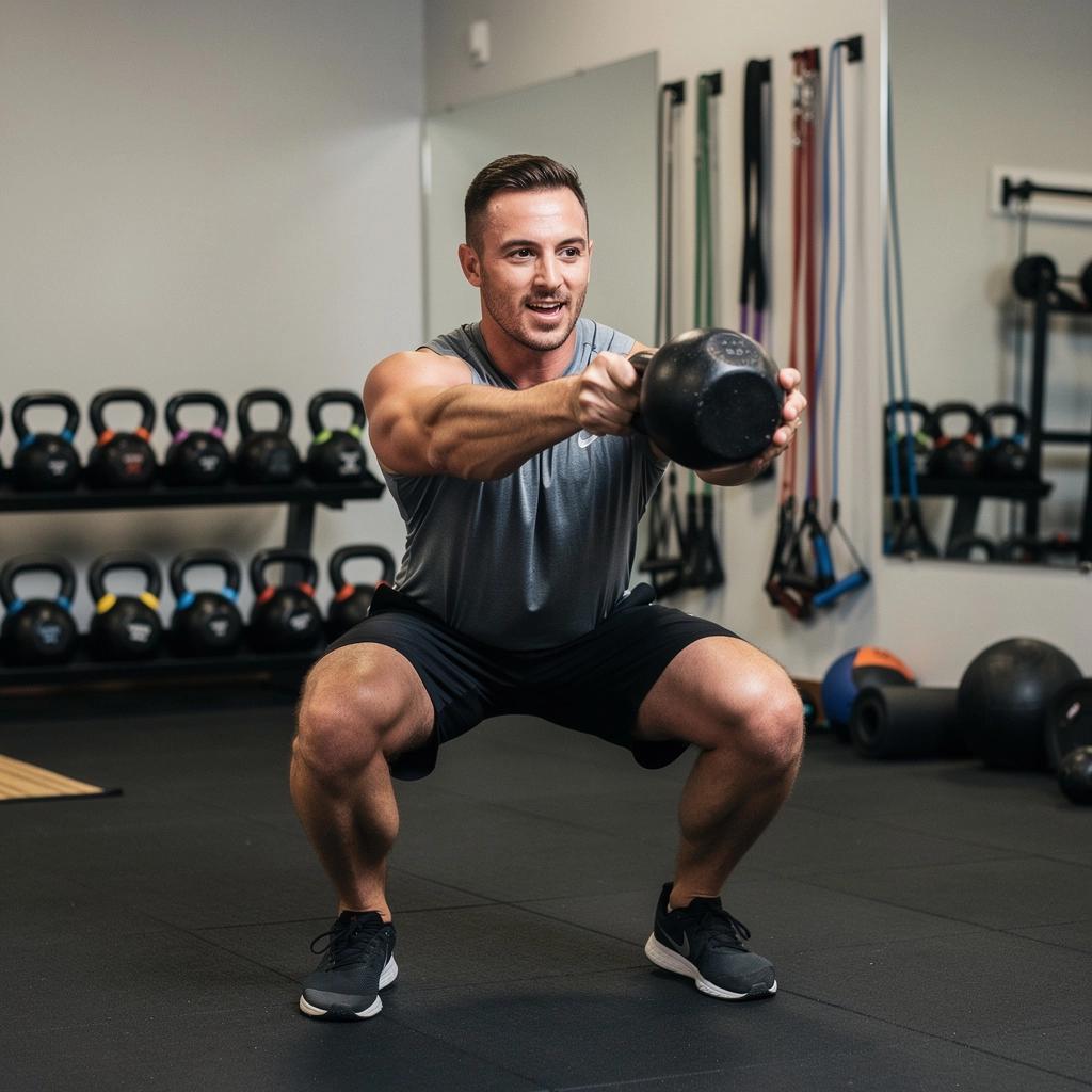 Attrezzi da palestra come manubri e bilancieri disposti ordinatamente.